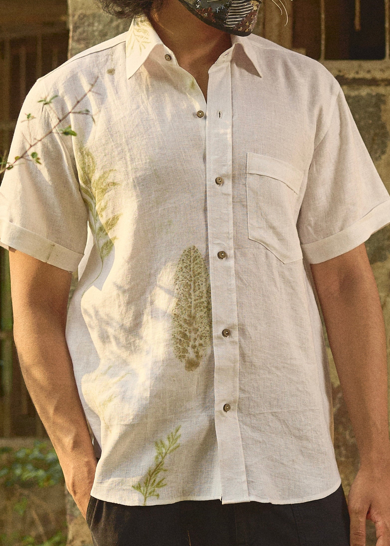 The Half Eco-foliage Hemp Shirt