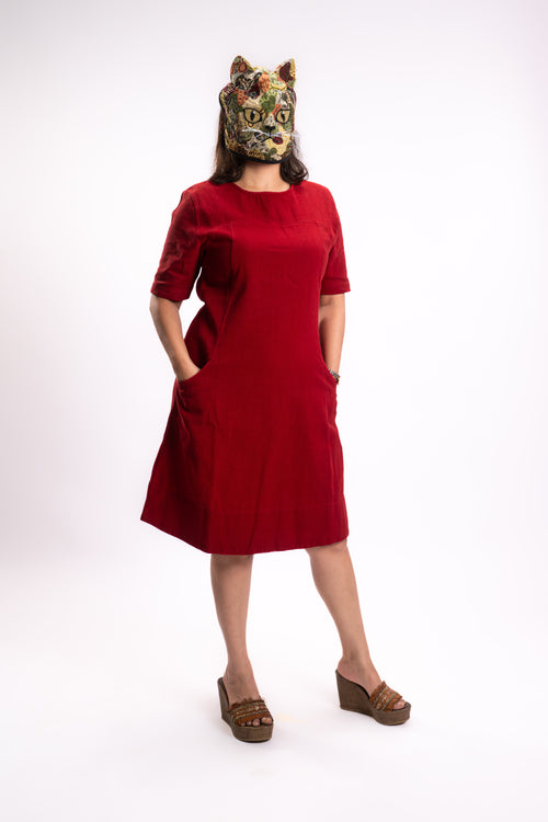 The Crimson Shift Dress