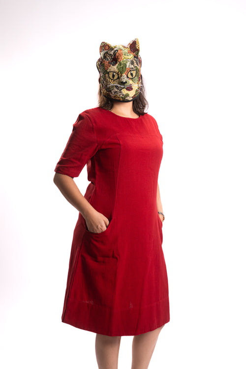 The Crimson Shift Dress