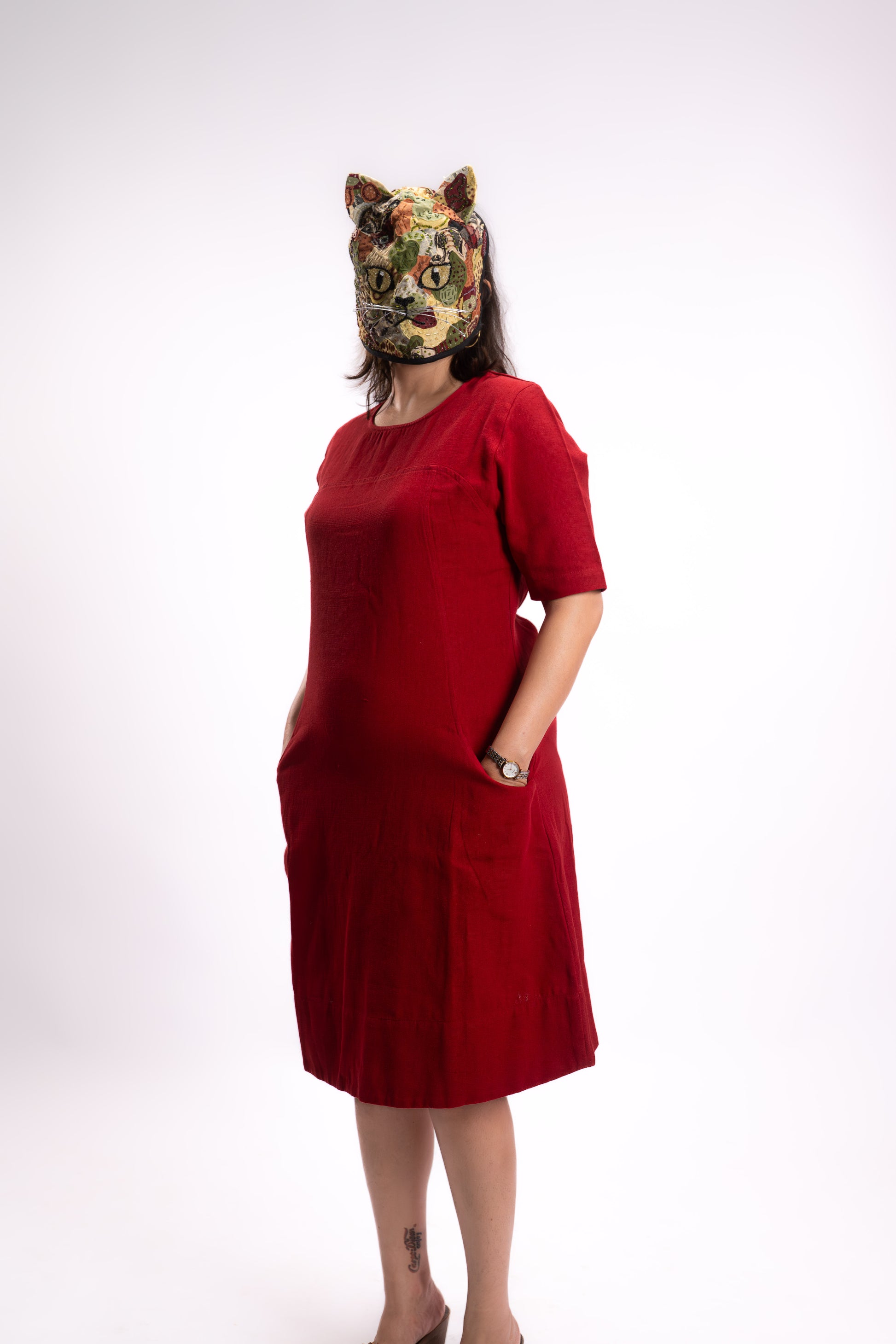 The Crimson Shift Dress