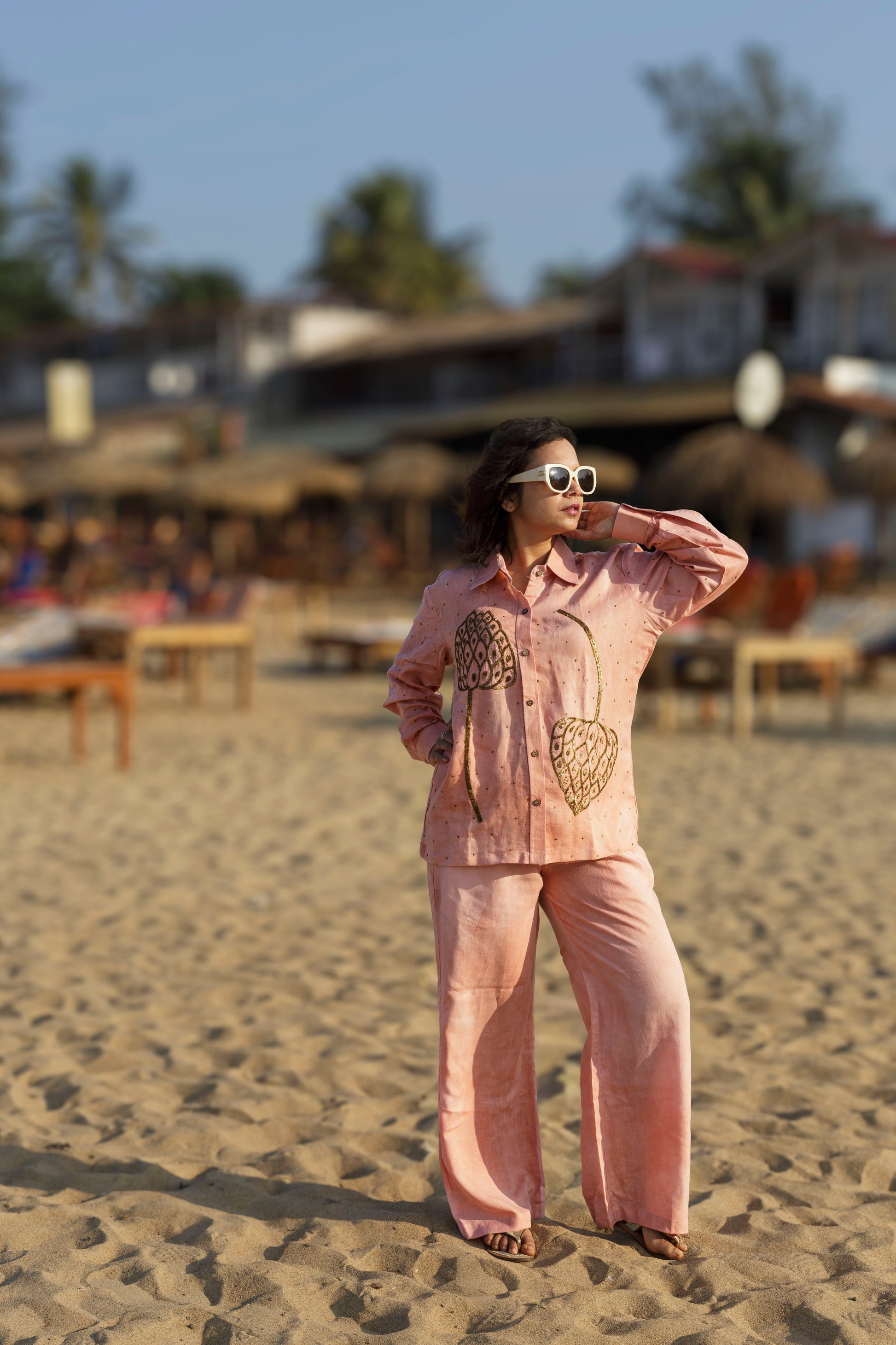 Leapord Lotus Coord Set- Madder