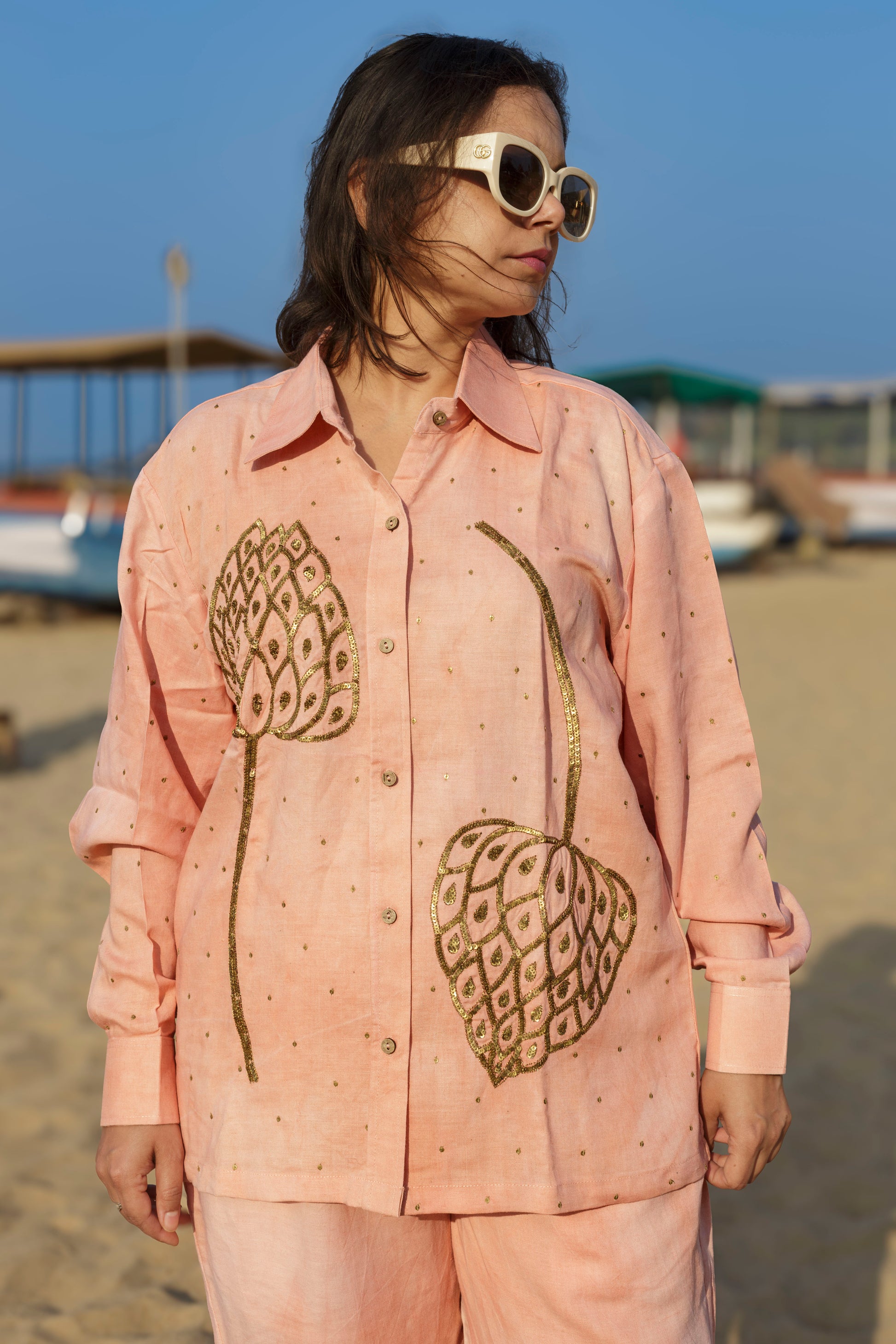 Leapord Lotus Coord Set- Madder