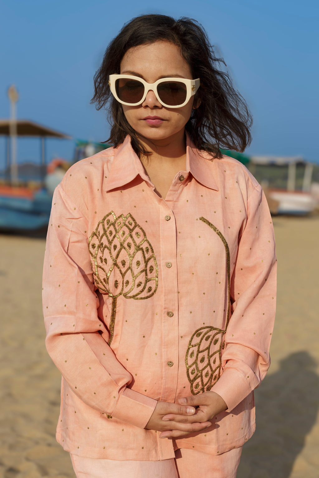 Leapord Lotus Coord Set- Madder