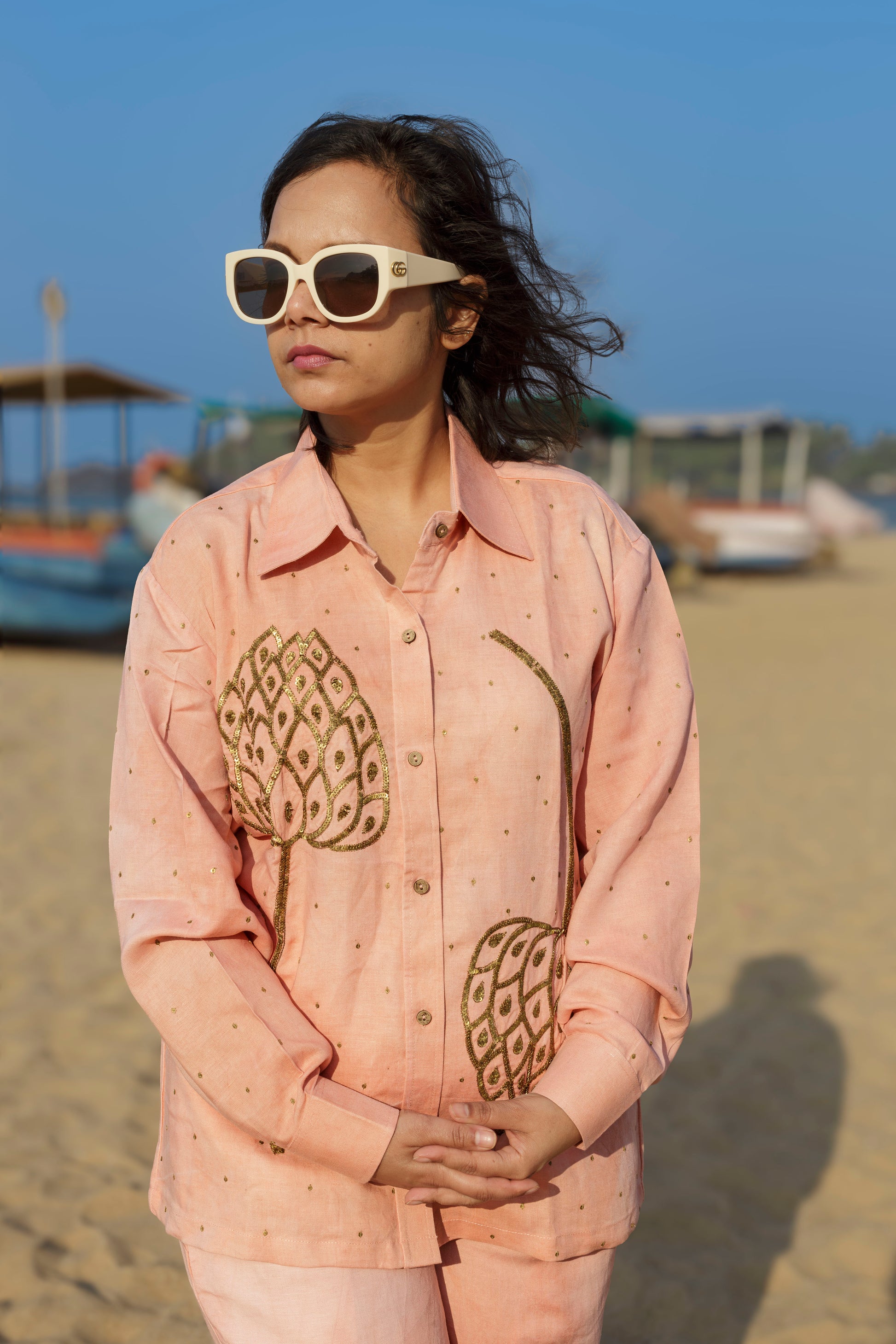 Leapord Lotus Coord Set- Madder