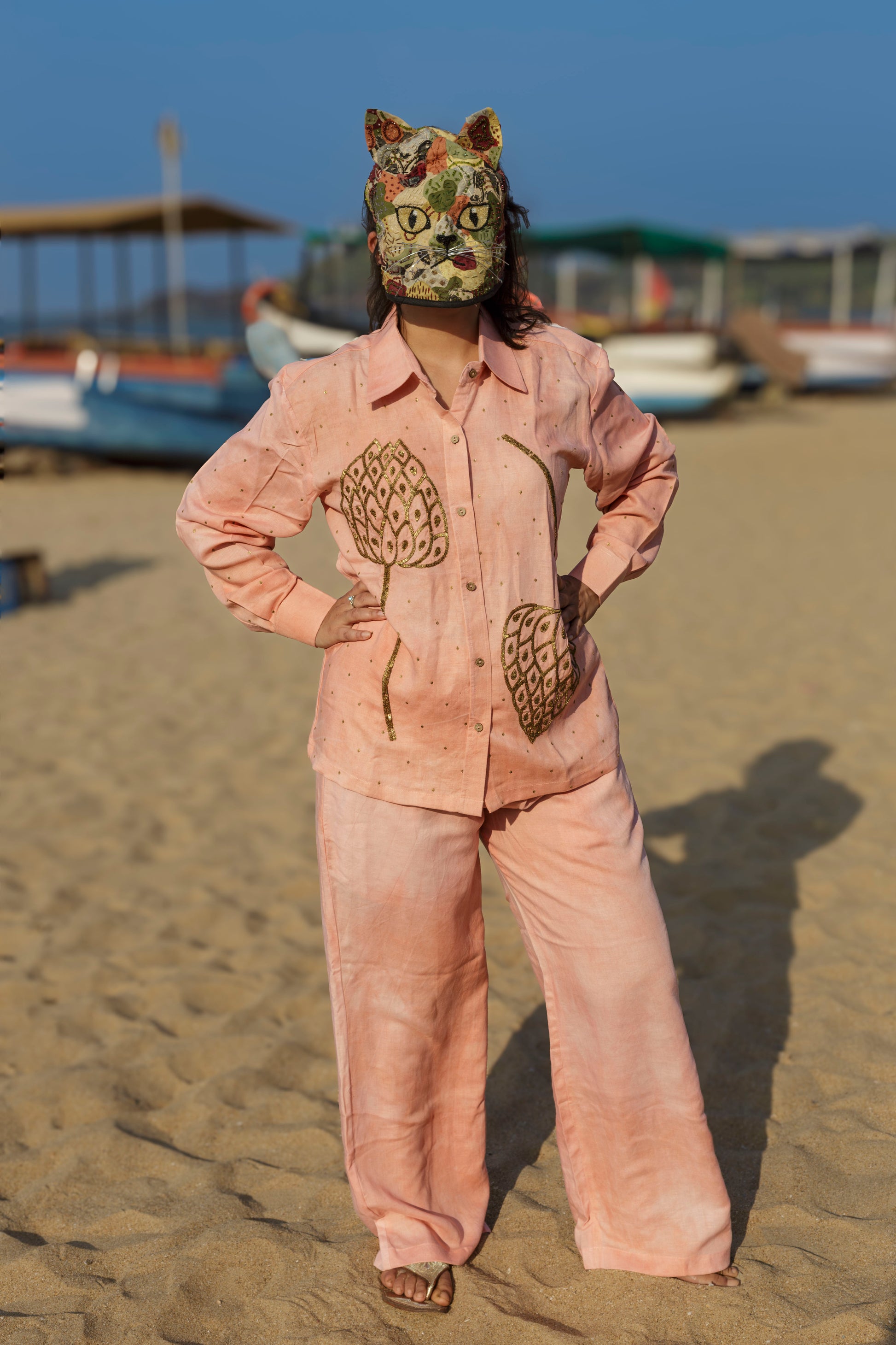 Leapord Lotus Coord Set- Madder