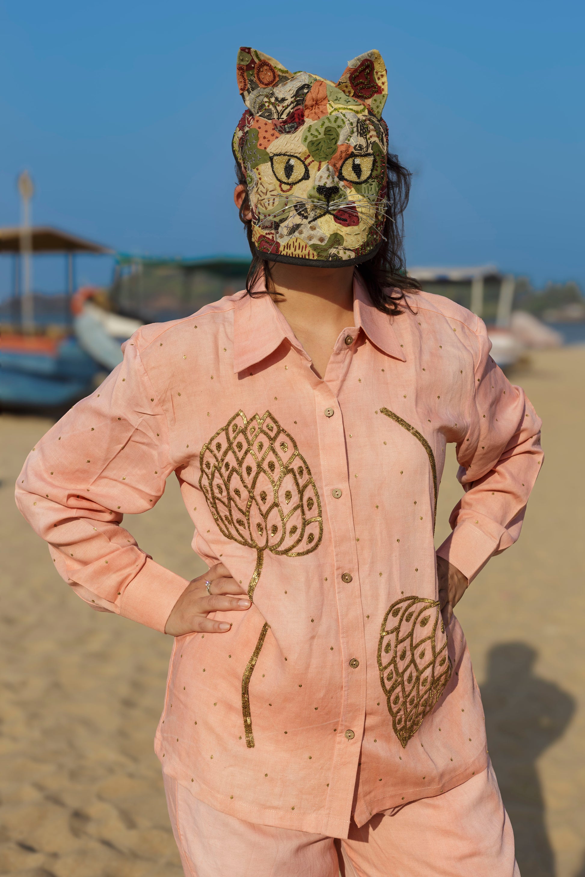 Leapord Lotus Coord Set- Madder