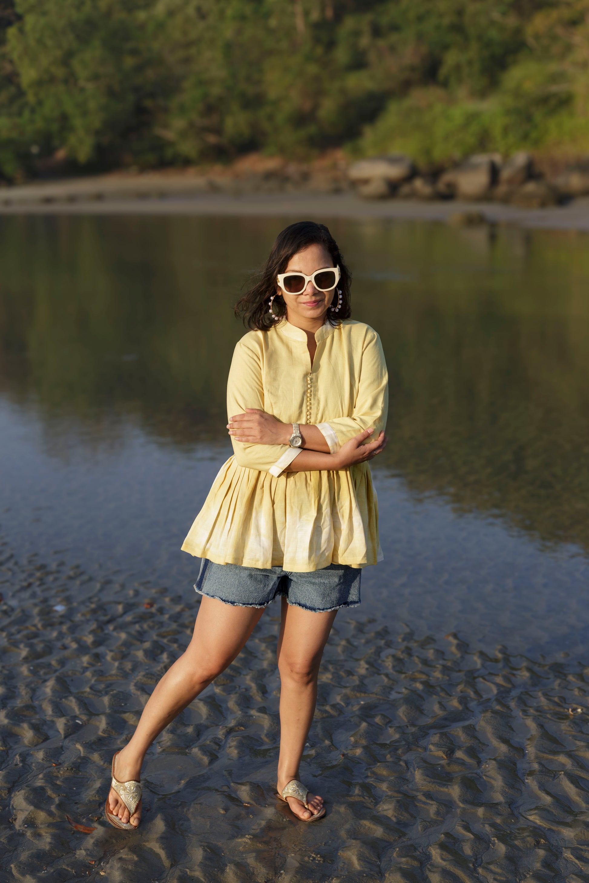 Pomegranate Peplum Top