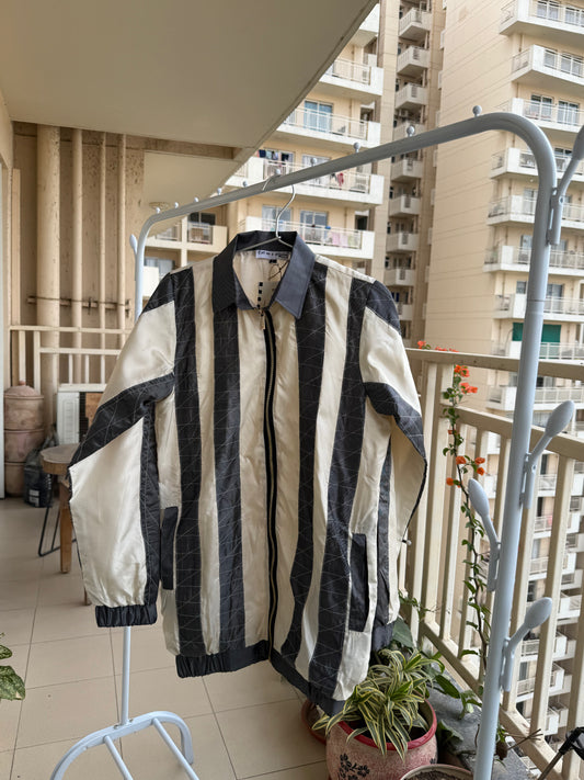 Grey & White Bomber Jacket