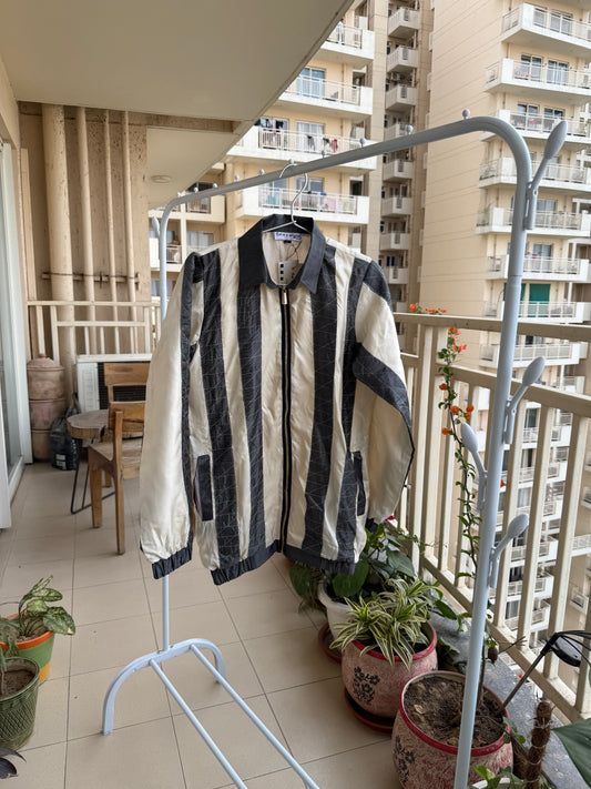 Grey & White Bomber Jacket